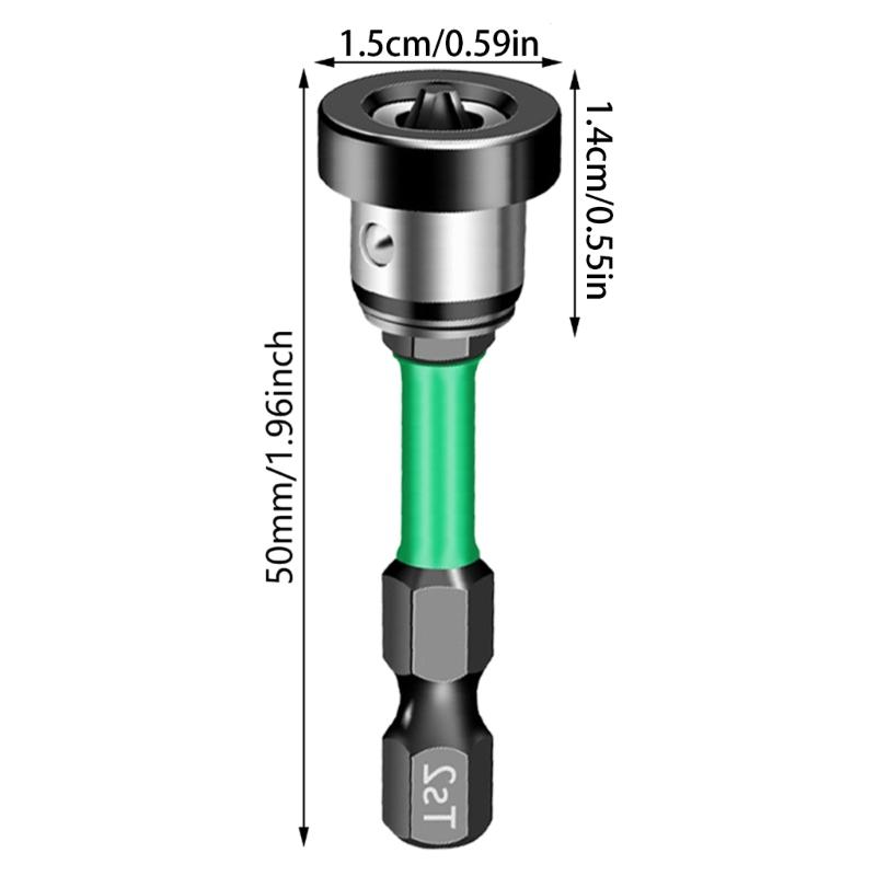 5Pcs Magnetic Positioning Screwdriver Bits Set PH2 Drywall Screw Setter Hex Shank Screwdriver Bits Screw Positioning Bit