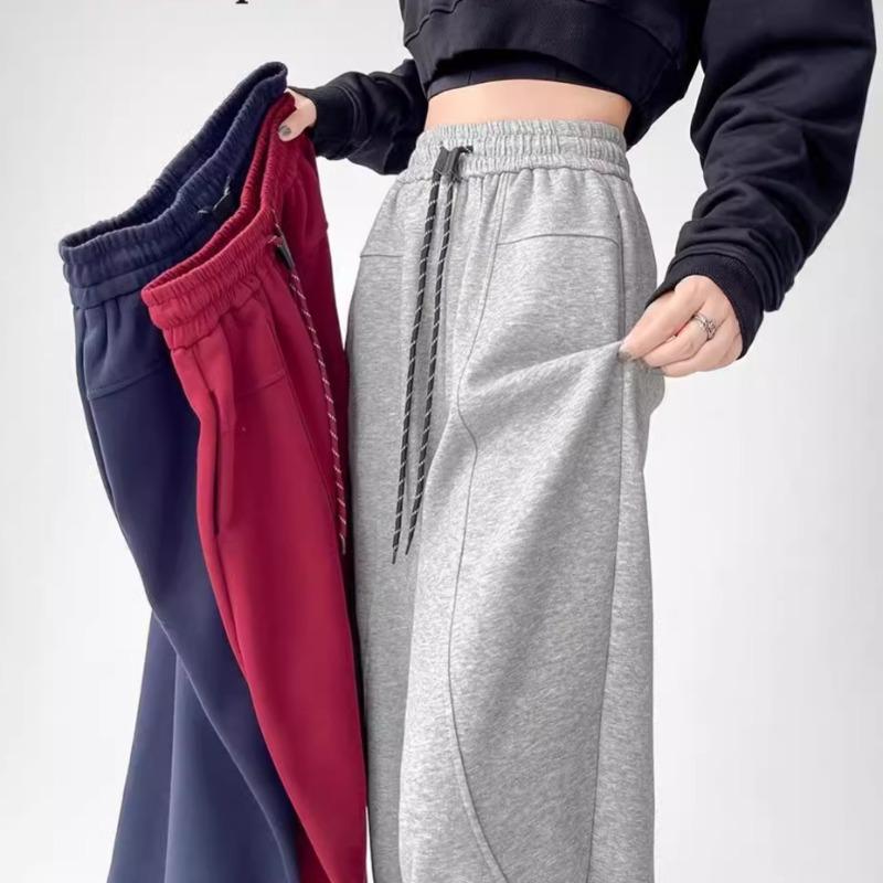 Baggy Casual Women Pants Cozy Simple Joggers Sporty Wide Leg Trousers All-match High Waist Fashion Female Basic Pants