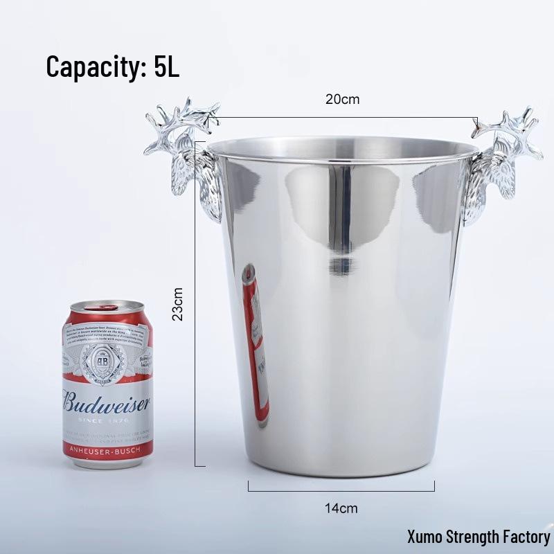 Stainless Steel Ice Bucket for Bar - Champagne & Beer Cooler