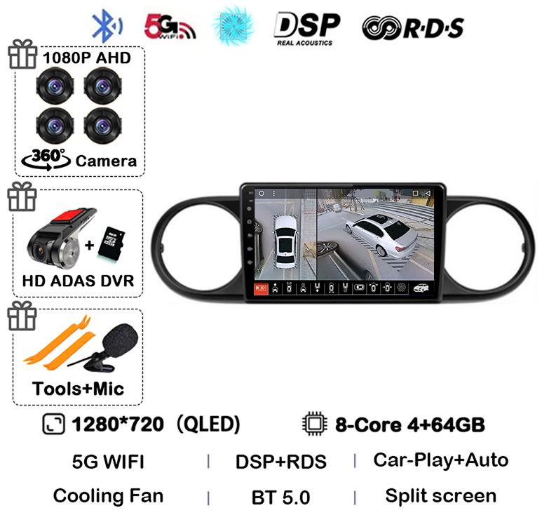 Android 14 Carplay Auto For Toyota Corolla Rumion Tacoma Car Radio Multimedia Navigation GPS BT Video Player Stereo Autoradio 4G