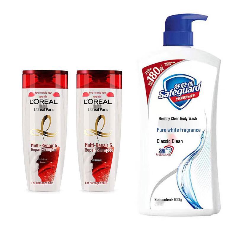 

L Oreal Repair Shampoo & Safeguard Shower Gel Set