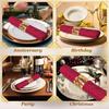 25/50Pcs Disposable Rose Flower Paper Napkin Rings Laser Cut Foil Paper Napkin Holder, Leaf Vine Serviette Rings For Table Decor