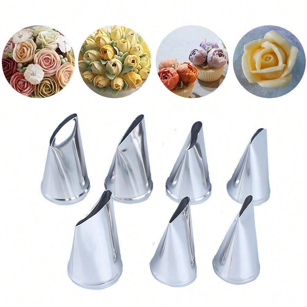 Stainless Steel Pleated Skirt Tube Nozzle Set Pastry Fondant Cake Decorating Supplies Baking Tools for Professional Home Use