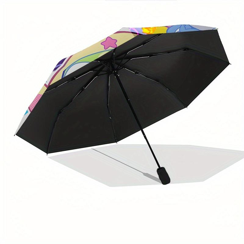 Keroro,Characters Automatic Folding Umbrella 8 Ribs Lightweight Design, Durable Iron Frame, Compact and Portable, Ideal Birthday or Christ