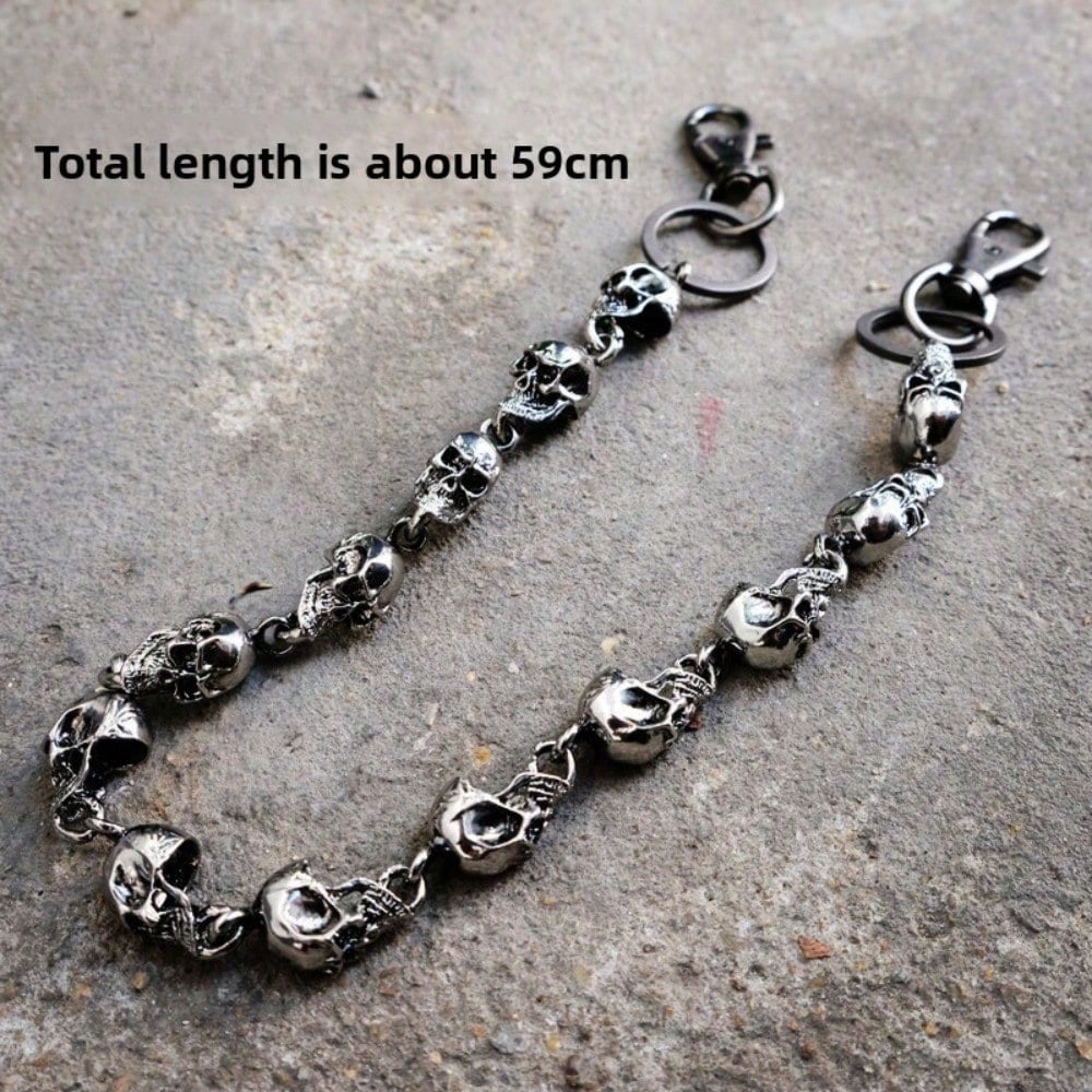 Skull Connected Metal Trousers Big Ghost Diablo Hip Hop Waist Chain
