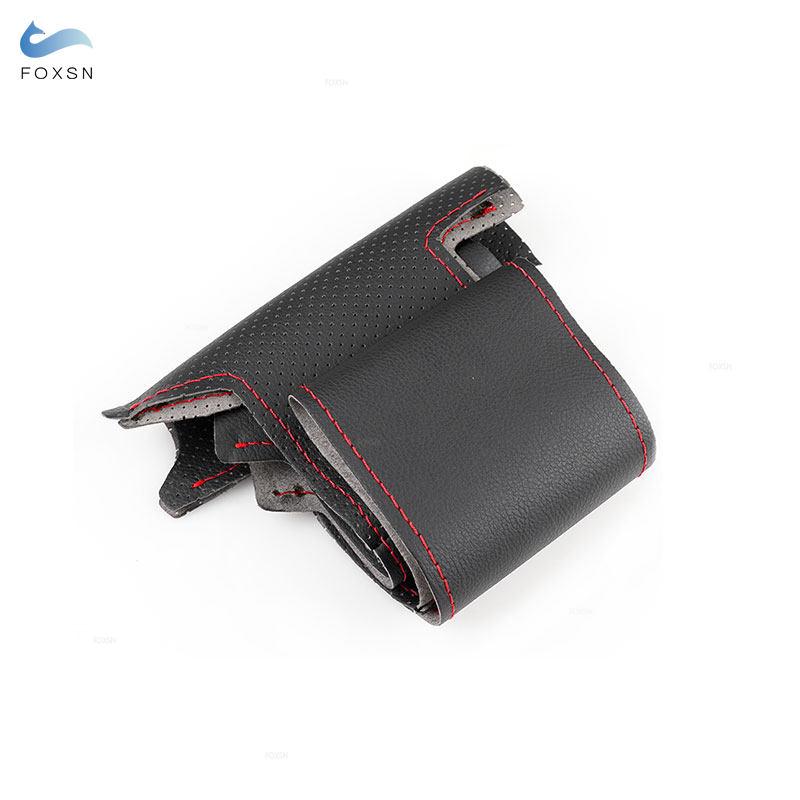 Car Accessories Perforated Microfiber Leather Interior Steering Wheel Cover Trim For Hyundai Sonata 9 2015 2016 2017 (4-Spoke)