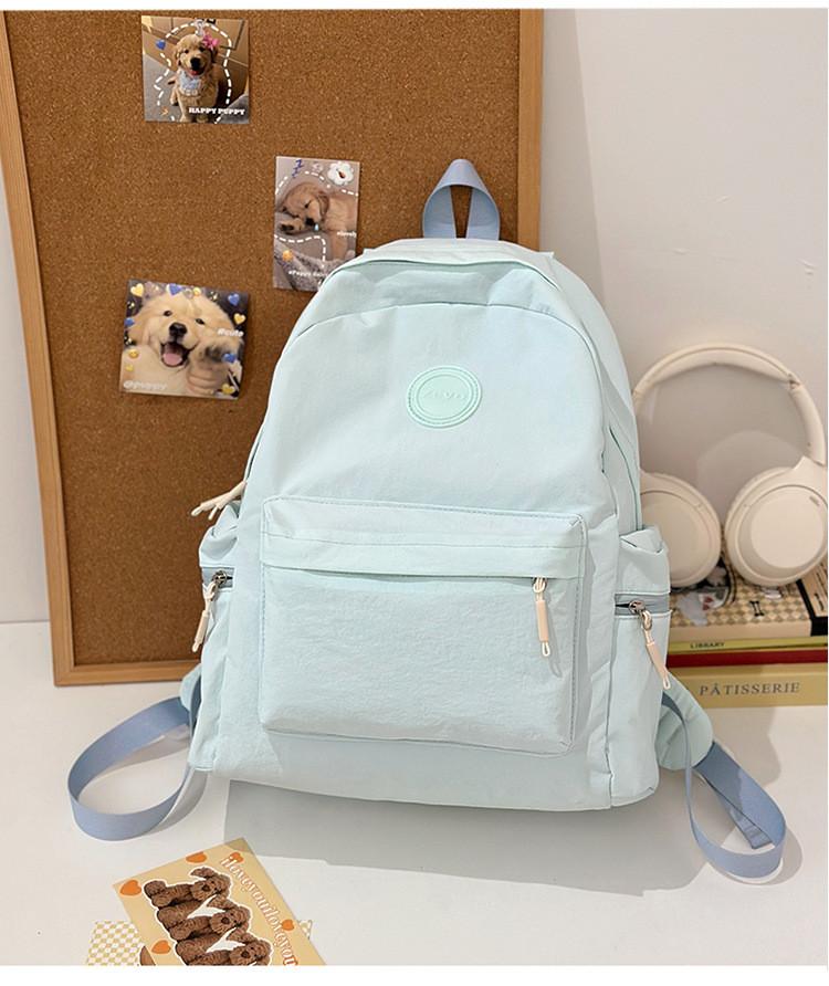 Fashionable Outdoor Ladies Backpack With Alphabet Decoration And Solid Color Design For Commuting
