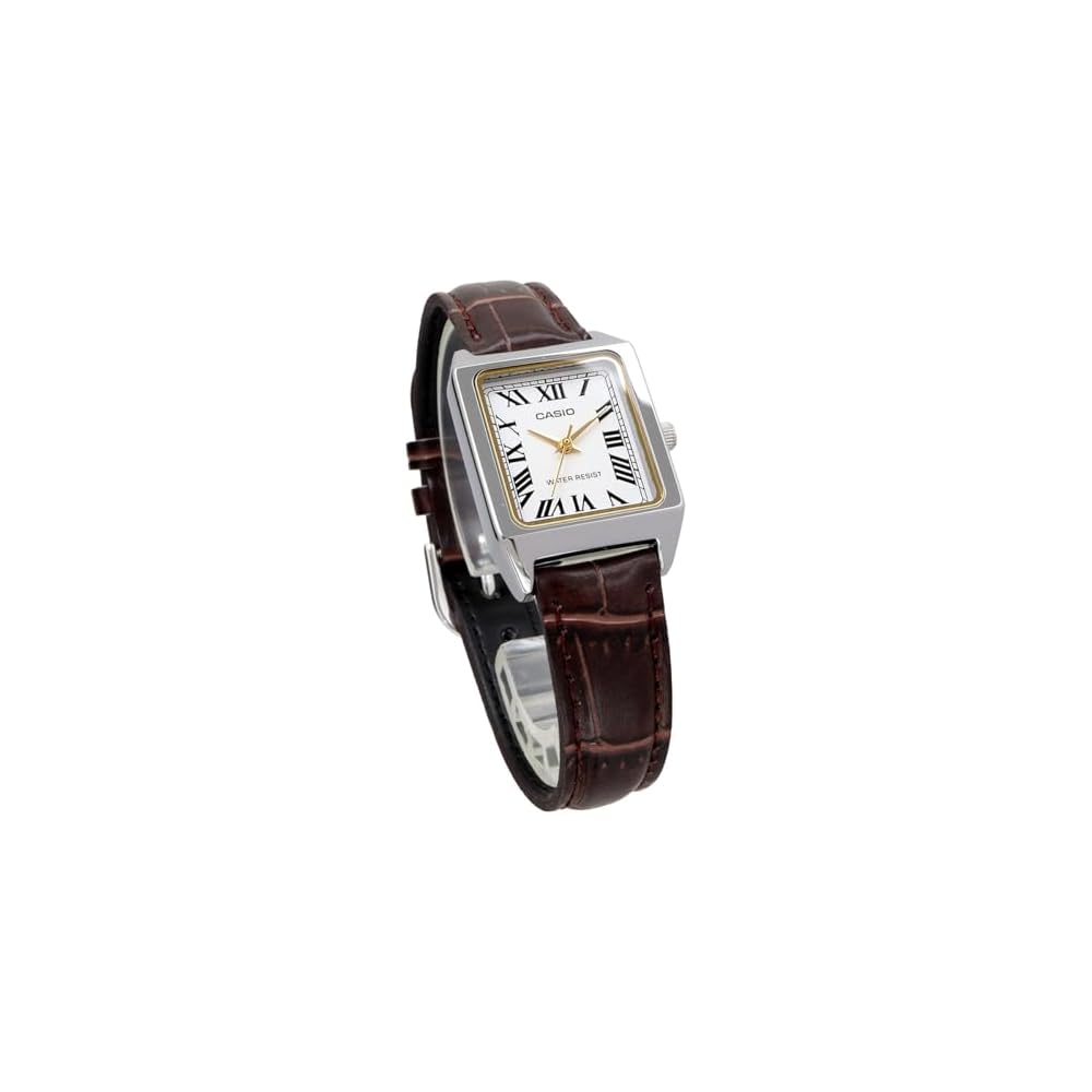 Casio Standard Quartz Women's Wristwatch LTP-V007L-7B2 White Brown Leather Band