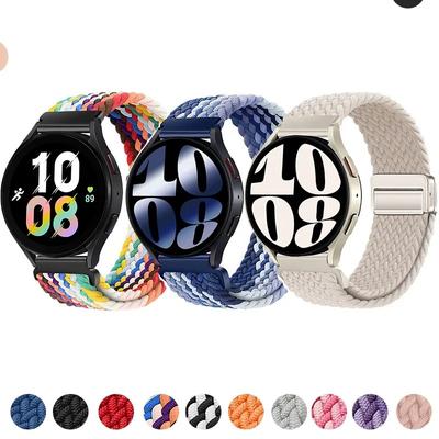 Armband 22 mm/20 mm für Samsung Galaxy Watch 6/5/4/3/Classic/46 mm/42 mm, gewebtes Nylon-Magnetarmband, Active 2, Huawei GT3 2 Pro Band
