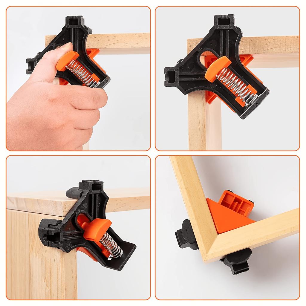 4PCS 90-degree Angle Clamps | Woodworking Angle Clamps, Right-angle Clamps Fixed Fixtures With Adjustable Hand Tools, Suitable For Cabinets