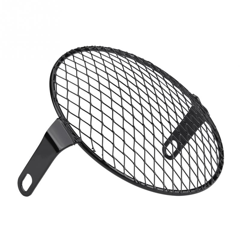 6.5 Motorcycle Side Mount Headlight Round Grill Cover Mask Led Headlights Grill Cover CNC for Cruiser Chopper Cafe Racer
