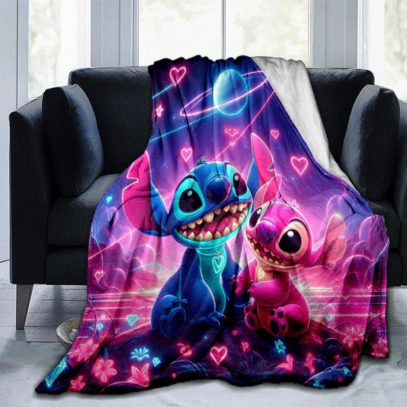 

1pc Stitch Printing Blanket - Soft, All-Season Throw for Living Room, Bedroom,Travel 80cmx120cm(31inx47in)