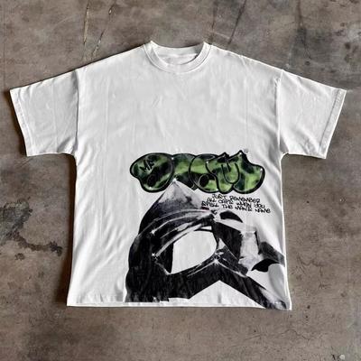T Shirt Y2K Short Sleeve Tops Men Women Harajuku Hip Hop Gothic MF Doom Graphic Print Oversized TShirt Round Neck Cotton Clothes