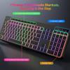 2.4G Wireless Keyboard Mouse Set RGB Backlit Rechargeable Full-Size Rechargeable Ergonomic Business Office Keyboard & Mouse Set