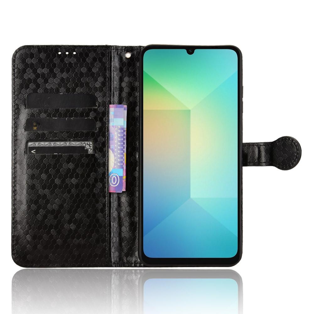 

For Samsung Galaxy A06 5G Wallet Case Dot Pattern Imprint PU Leather Phone Cover Dark Blue