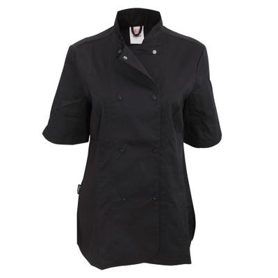 Dennys Chaqueta de chef ajustada de manga corta para mujer/señora