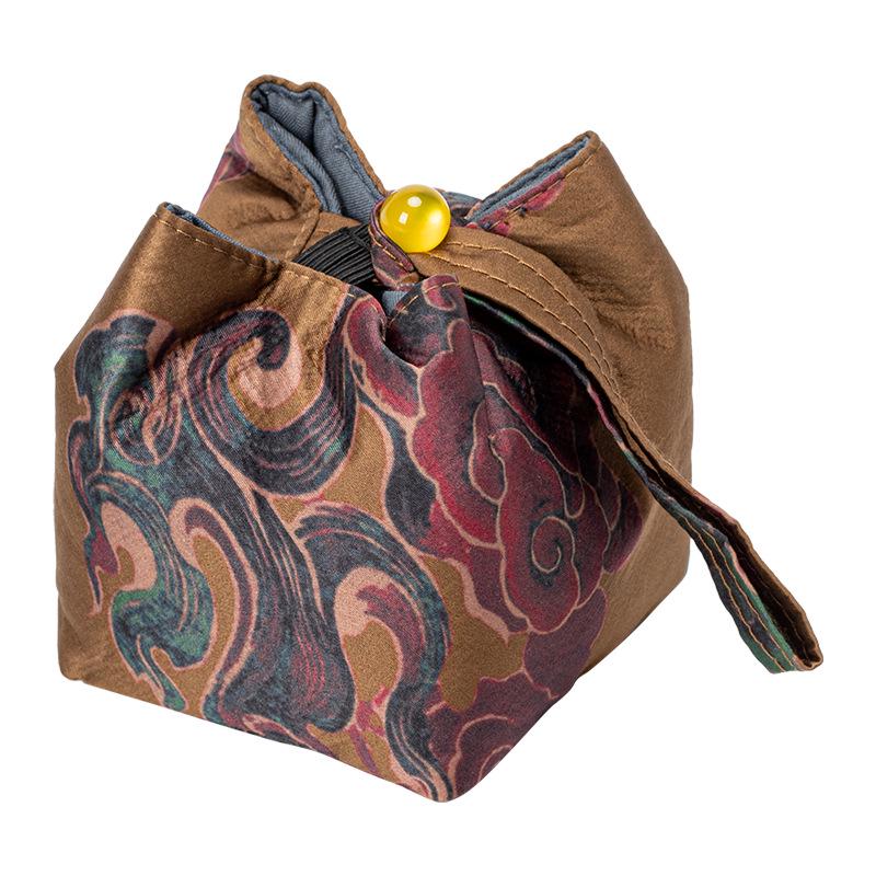 Portable Silk Travel Tea Set Bag for Outdoor Tea Ceremony