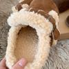 2026 New Women Slippers Fur Flats Short Plush Mules Shoes Women's Fashion Buckle Soft Sole Cotton Shoes Suede Home Warm Slippers