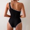 Sexy Women One Piece Swimsuit Female Swimwear One Shoulder Solid Swimming Suit Beachwear Bathing Suit Biquini