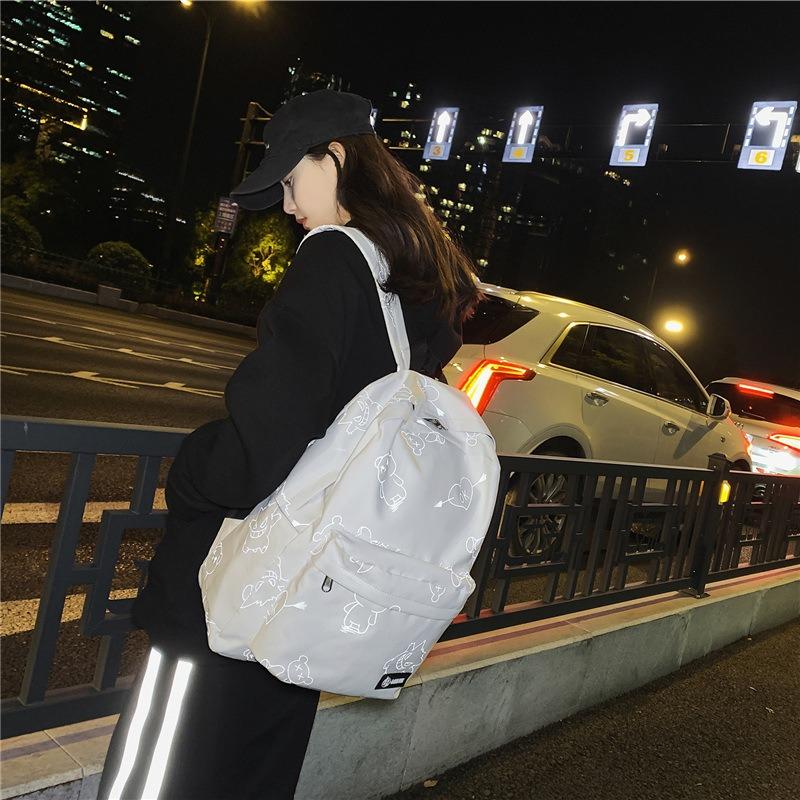 School season student backpack graffiti couple backpack large capacity junior high school campus bag