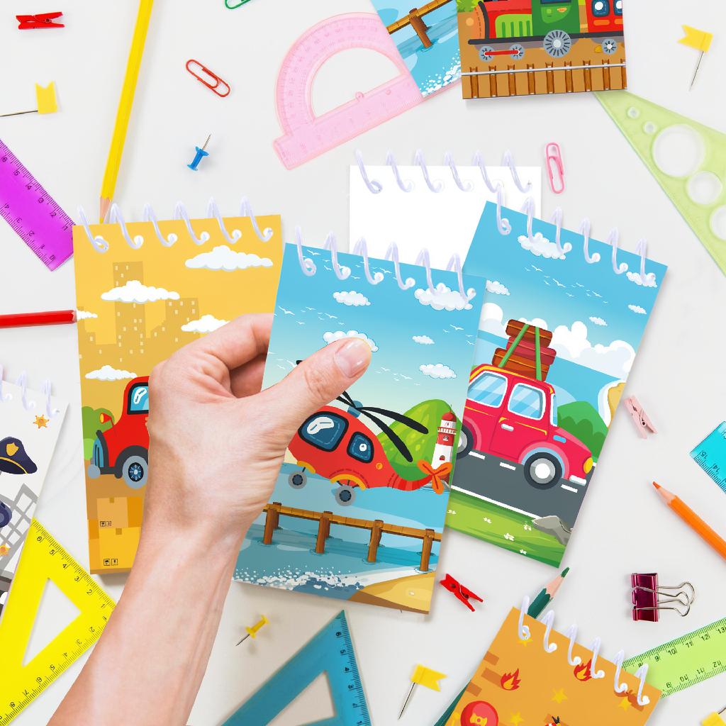 8 ks 10x6cm Mini spirálový zápisník do vozidla Školní potřeby Auto Nákladní auto Autobus Poznámkový blok Odměny do třídy Výplně do dárkových tašek
