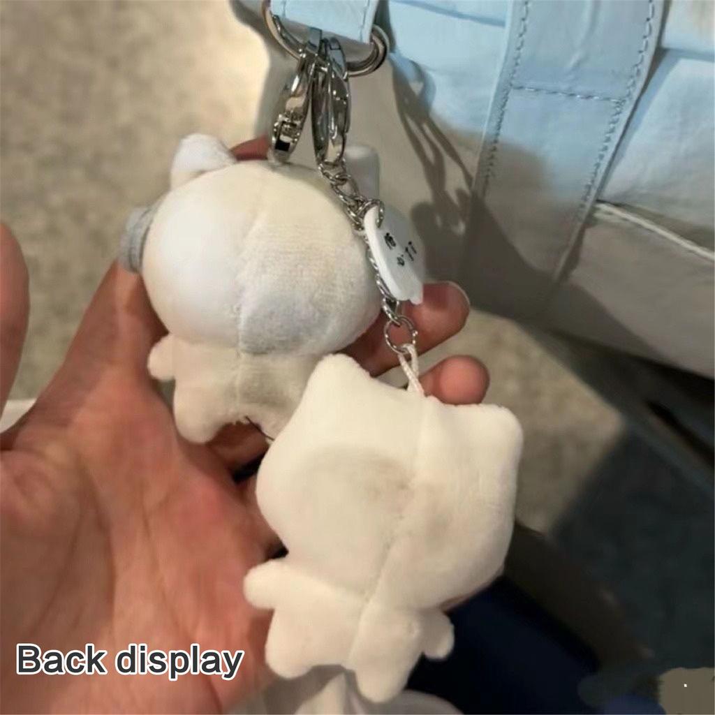 2Pack Plush Bag Charm Keyring Pendant Stylish Bag Decoration Cats Shape Bag Accessory Plush Texture Suitable for Gifting