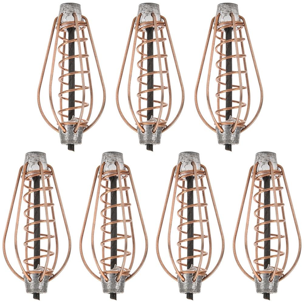 Portable Metal Fishing Feeder Lure Bait Cage Tackle Accessories with Weightcopper Colour 20g(7pcs)