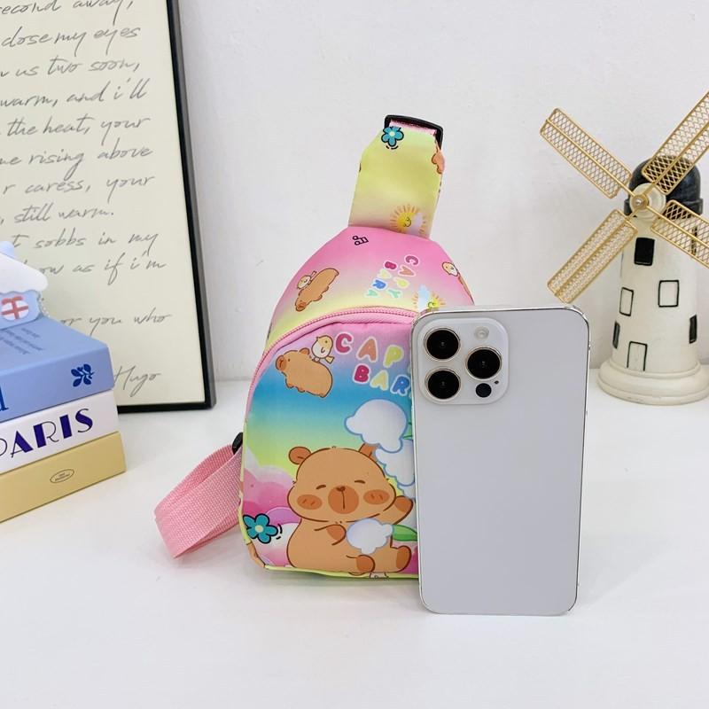 Childrens Capybara Cute Pattern Single Shoulder Crossbody Chest Bag Gift Kids