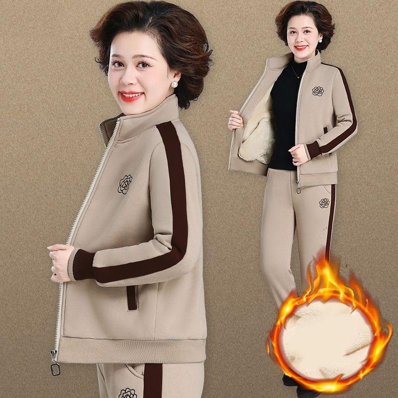 

Спортивный костюм Осень и Зима Зимняя одежда Плюс бархат Толстое пальто Костюм-двойка M