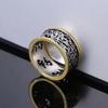 Vintage Pattern Rings Women Two Tone Punk Style Female Daily Wear Accessories Hip-hop Ring Retro Party Versatile Jewelry