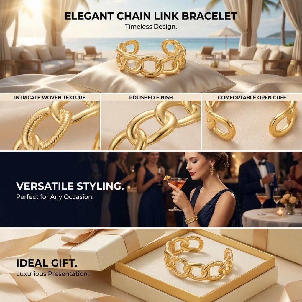 Edelstahl Unregelmäßig Texturiert Hohl Kette Geformt Manschettenarmbänder Für Frauen Männer Einfach Punk Geometrisch Verdreht Armreif Schmuck