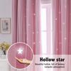 Lace Blackout Curtains Double Layer with Sheer Star Pattern Embroidery Thermal Insulated Curtain Princess Curtain  Luxury Double Layer Curtains