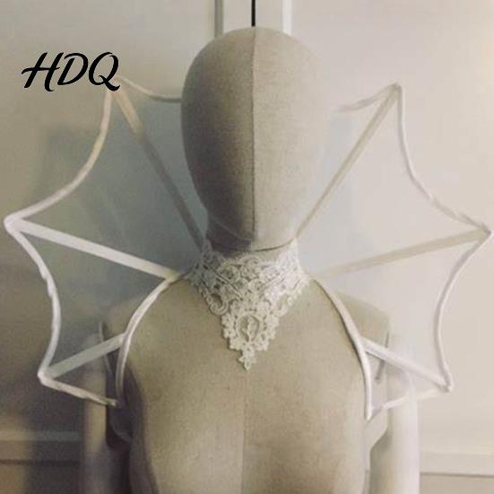 Collare alto per Halloween, collare da vampiro, mantellina gotica vittoriana per le spalle, collo elisabettiano da donna per festa in costume, cosplay, mascherata