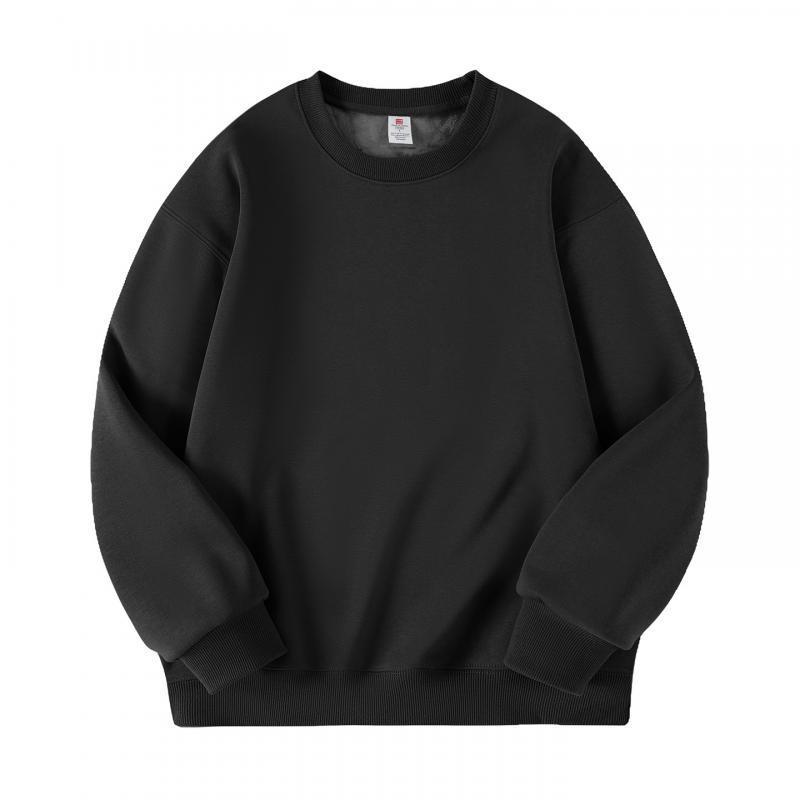 Men's Versatile Round Neck Plus Velvet Hoodie - Autumn/Winter Collection