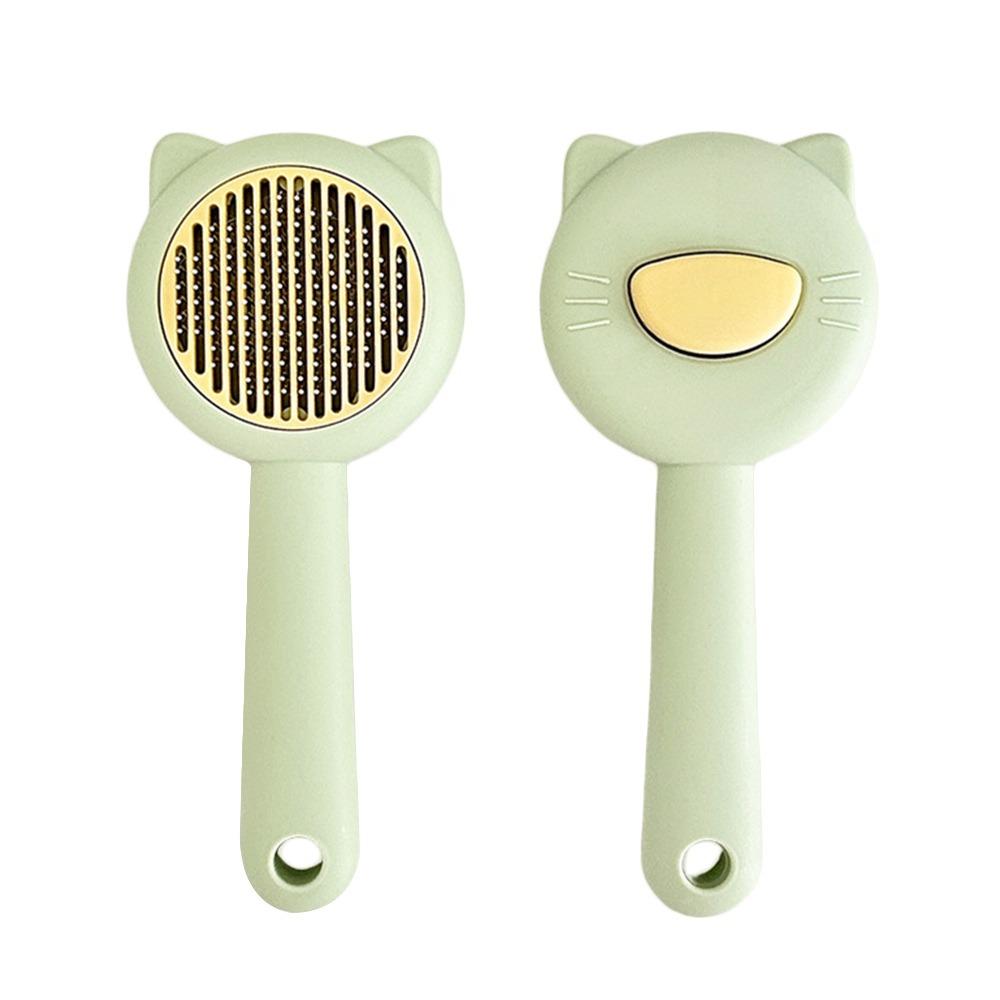 

Skin-friendly Self Cleaning Pet Comb Knot Removes Easy to Clean Dog Grooming Brush Massage Pet Grooming Tool Pet Products зелёный