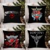 B-Bon J-Jovi Band Kussenhoes Bank Korte Pluche Dubbelzijdig HD Print Kamer Huis Kantoor Cadeau Kussenhoes