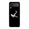 Football Player Soccer Art Clear Phone Case For Samsung Galaxy Z Flip 3 4 5 Hard Folding Shell For Samsung Z Flip3 Back Cover