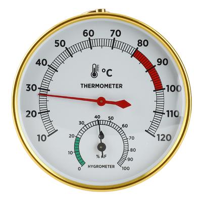 Sauna Temperatuurmeter Hygrometer 10 tot 120 celsius Wandmontage Aluminium 2 in 1 Sauna Hygrothermograaf