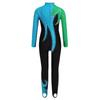 Girls Color Block Gymnastics Jumpsuit Mock Neck Long Sleeve Shiny Rhinestones Bodysuit Full Body Leotard