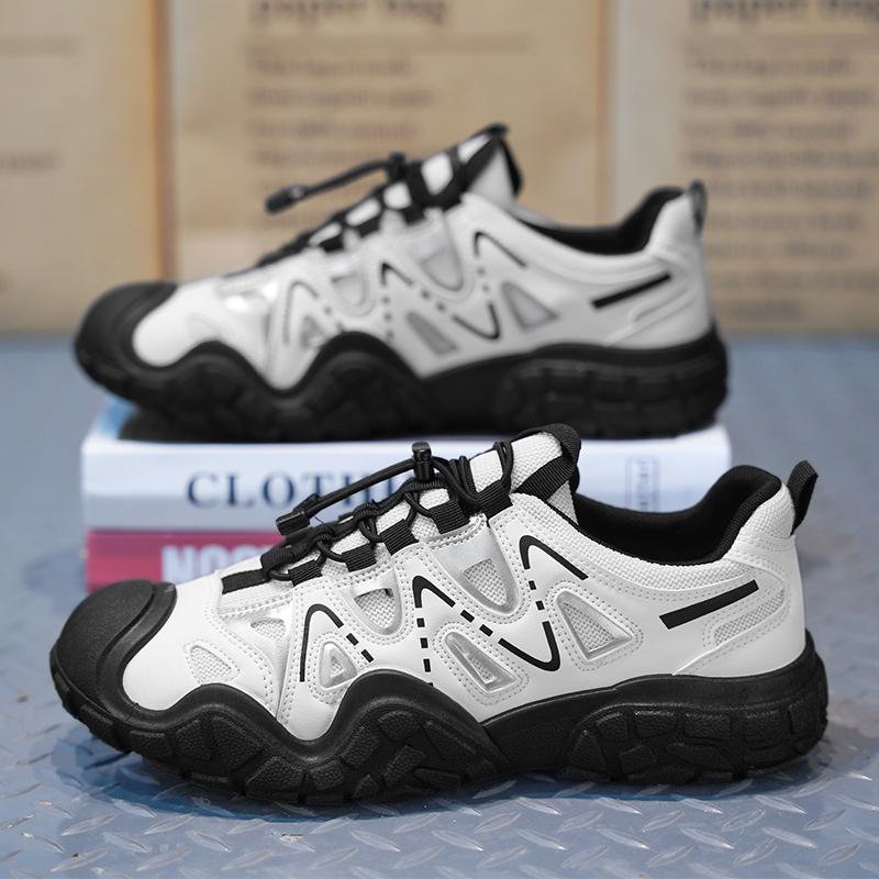 Mens Walking Shoes Leather Soft Comfortable Flat Sports Shoes Outdoor Sports Hiking and Camping Sneakers for Men