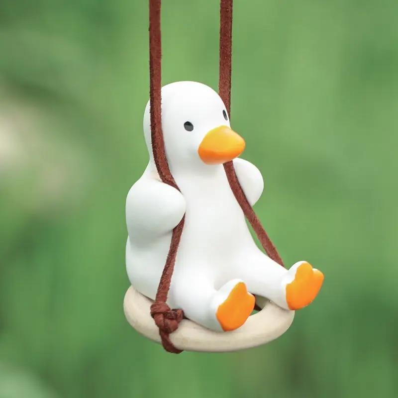 Car swing tire swing duck, decorative rearview mirror car interior accessories белый