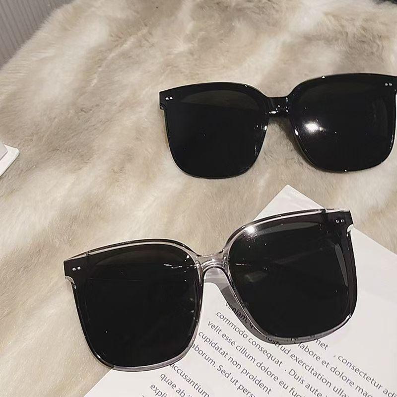 Vintage Style Square Sunglasses Woman Big Frame Black Glasses Uv Protection Eyewear For Men Driving Hiking Sunglass Uv4000