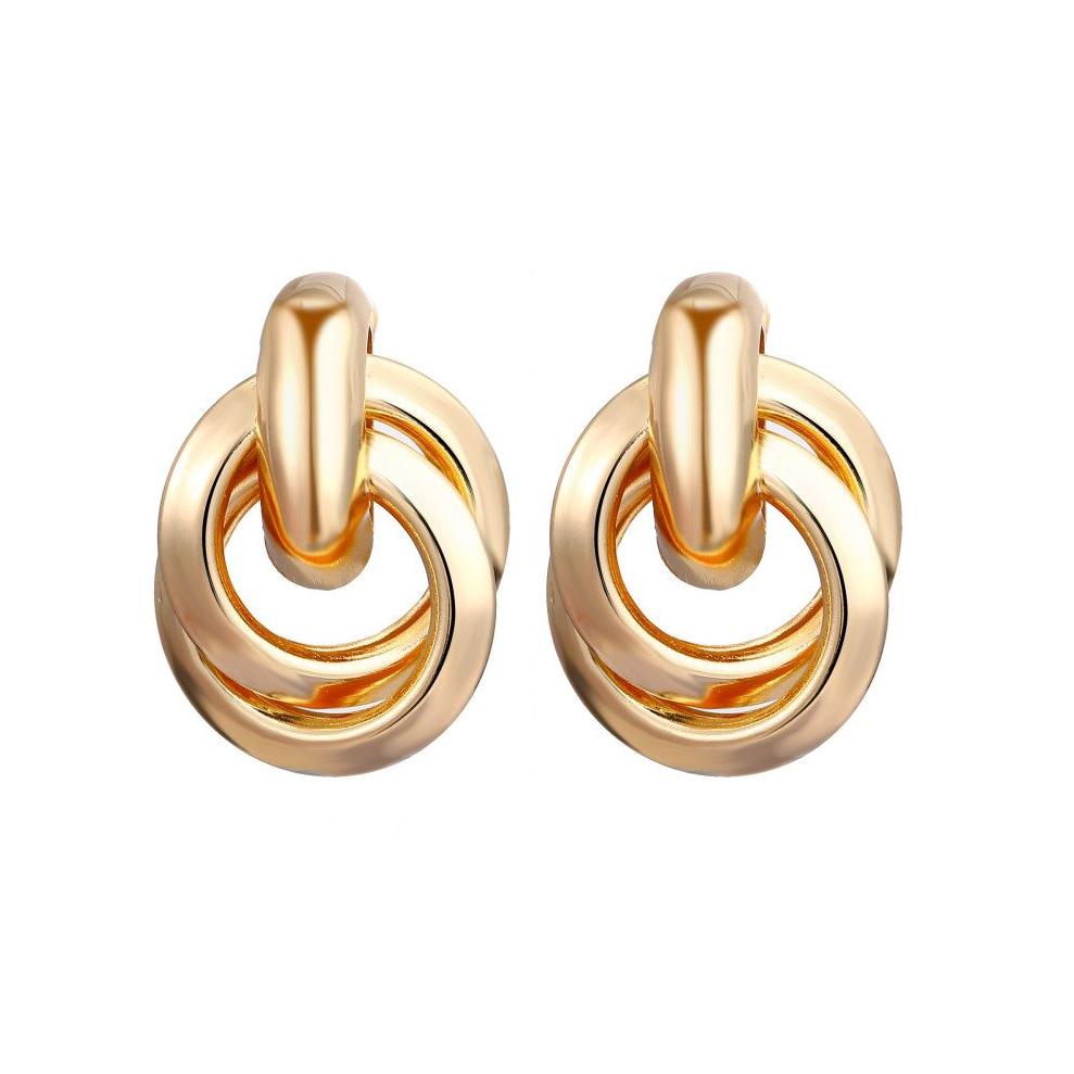 Fashion Statement Earrings Metal Round Geometric Earrings For Women Hanging Dangle Modern Jewelry Punk