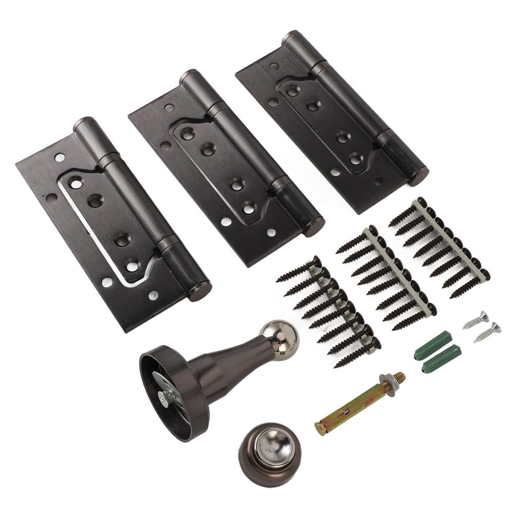 5 Inch Door Hinge Kit with Magnetic Door Stop Metal Quiet Strong Load Bearing Door Hinge for Bedroom