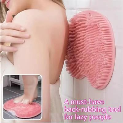 Líný drhnoucí gadget Koupelový gadget Koupelová kartáč Nástěnný Drhnutí zad Koupelová osuška Silikonová koupelová masážní podložka na nohy
