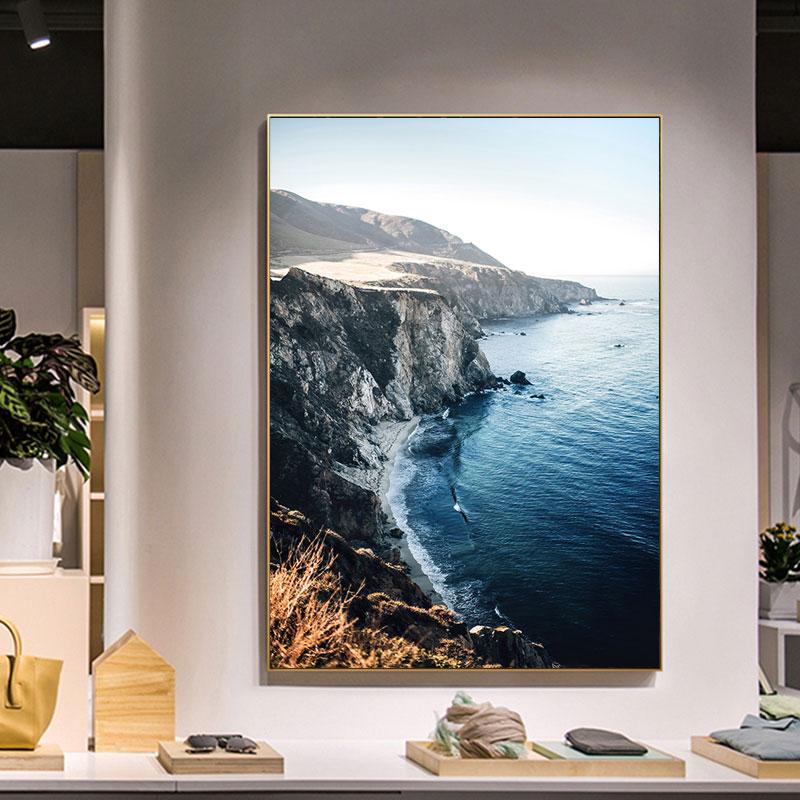 Mountain Coastal Landscape Poster Nordic Decoration Wall Art Print Canvas Painting Decorative Picture Scandinavian Home Decor