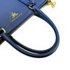PRADA Sapphiano Galleria Handbag leather blue Women 1BA786 Used