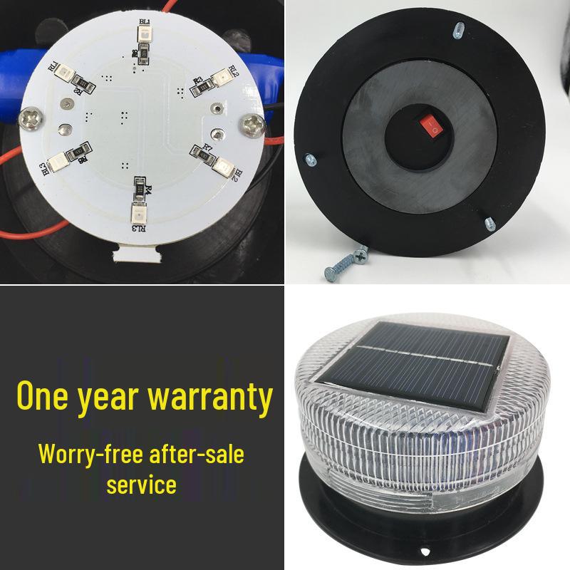 Solar LED Vehicle Strobe Light: Construction Safety Red/Blue Warning Flashers