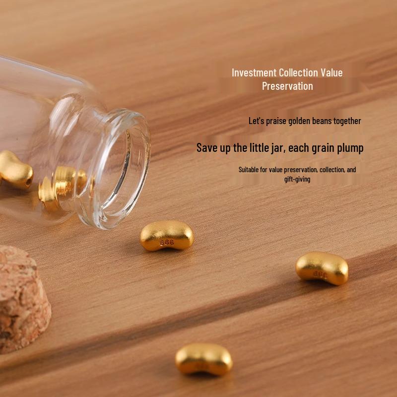 Golden Bean Storage Jar: Mini Glass Bottle for Storing Golden Beans