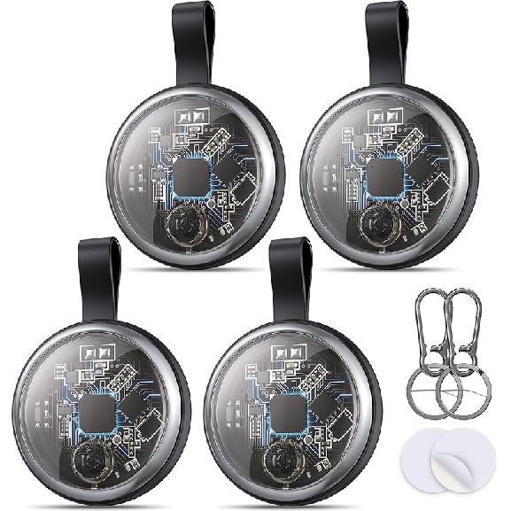 2025 New Air Tracker Tag-4 Pack Compatible with Apple Find My (iOS Only), Bluetooth Tracker Smart Tag Waterproof Key Finder Item Locator Worldwide